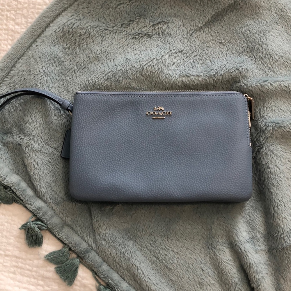 Double Zip Coach Wristlet